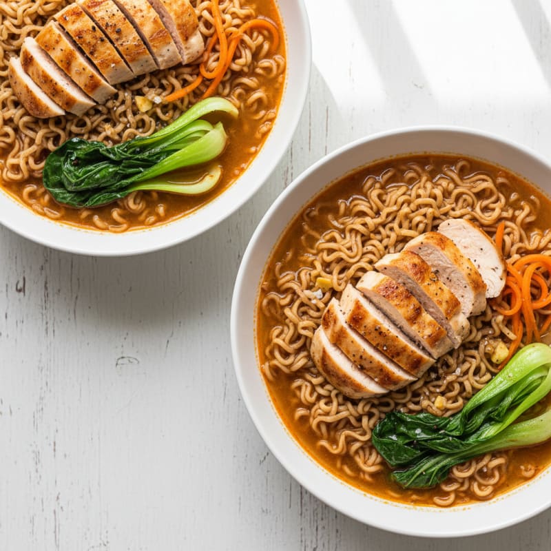 Tender Chili-Garlic Chicken Ramen Bowls