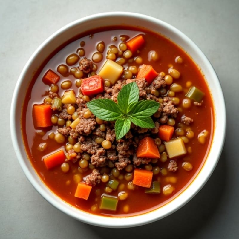 Hearty Ground Beef and Lentil Soup