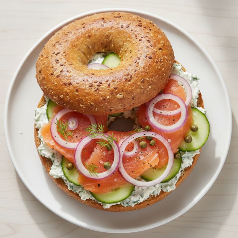 Smoked Salmon Bagel with Dill Cream Cheese