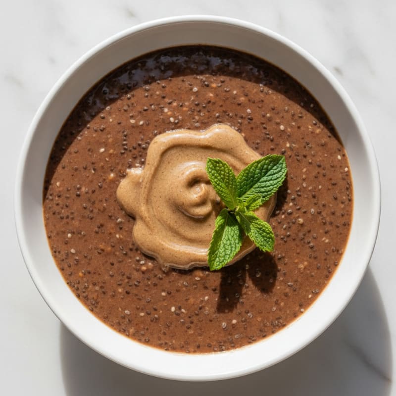 Silky Chocolate Protein Pudding with Chia Seeds