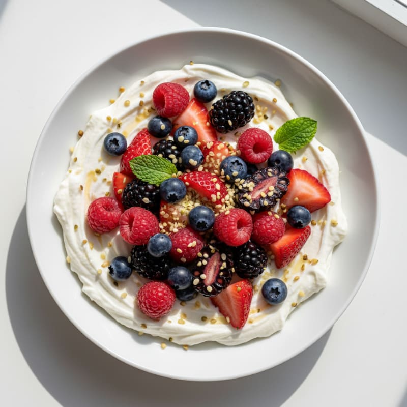 Silky Protein Yogurt with Mixed Berries