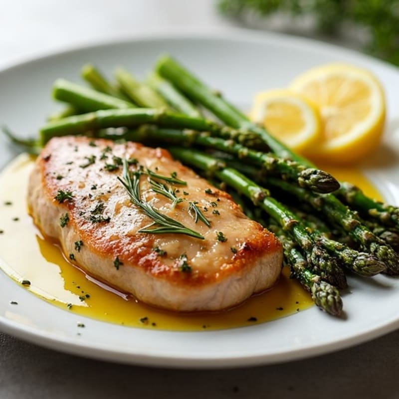 Herb-Roasted Pork Tenderloin with Crispy Roasted Asparagus