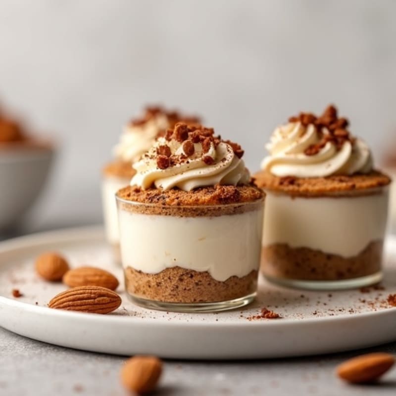 Protein-Packed Vanilla Almond Tiramisu Cups