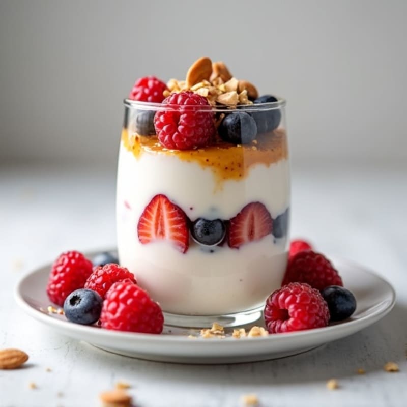 Greek Yogurt Protein Parfait with Mixed Berries