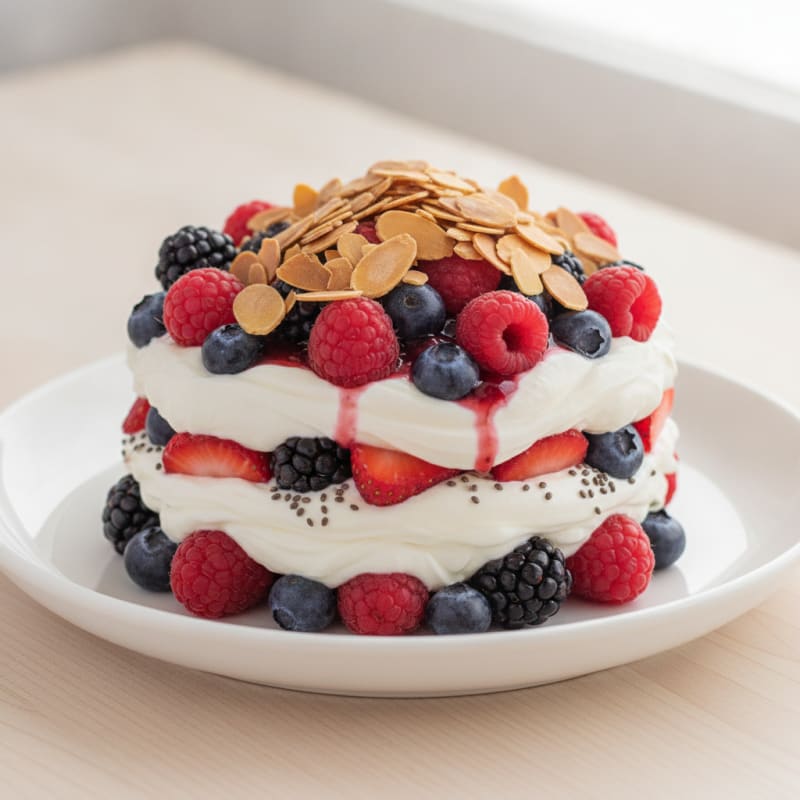 Greek Yogurt Protein Parfait with Mixed Berries