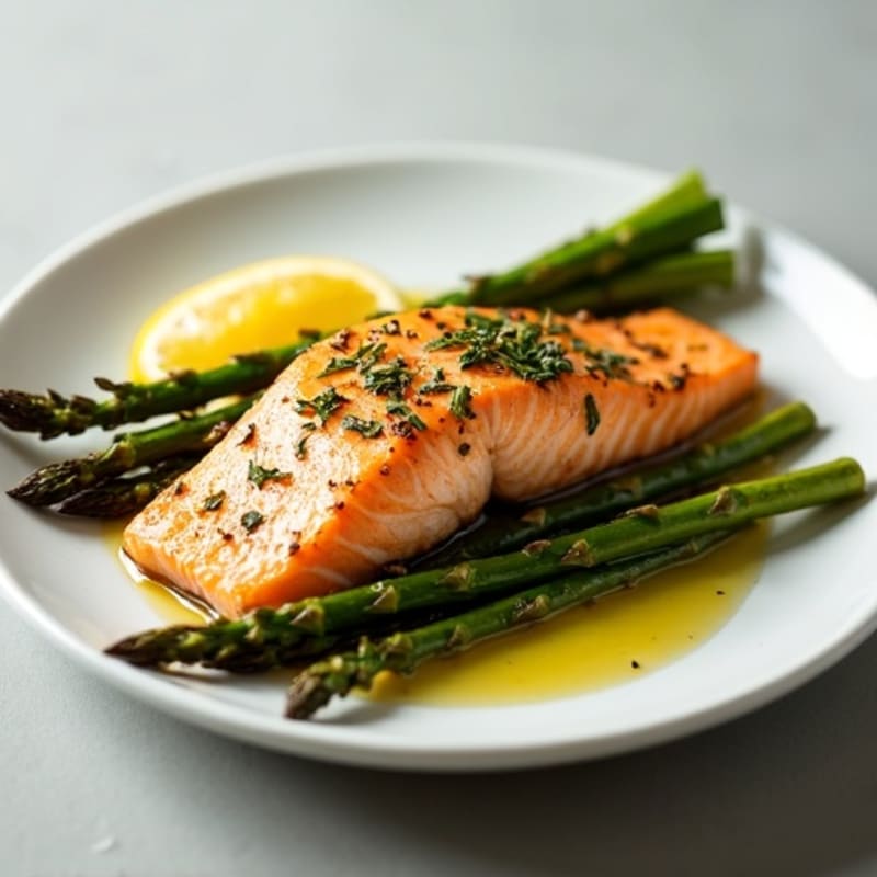 Lemon-Herb Roasted Salmon with Roasted Asparagus