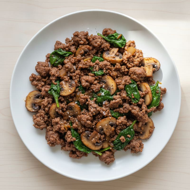 Savory Ground Beef and Mushroom Skillet