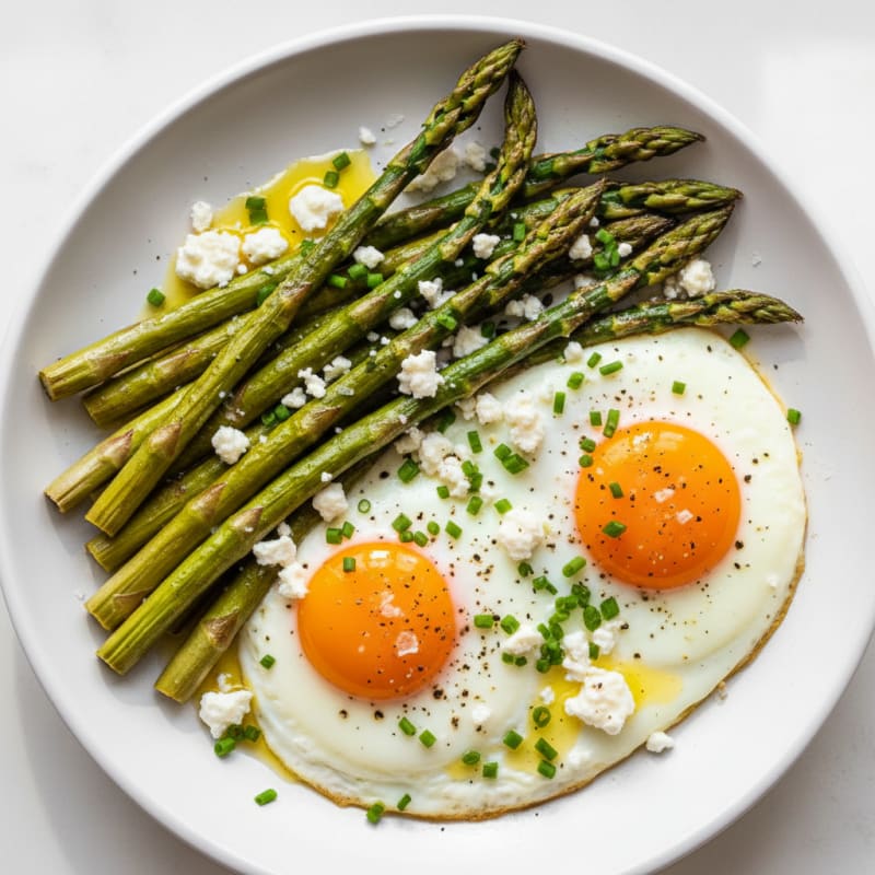Baked Eggs with Roasted Asparagus
