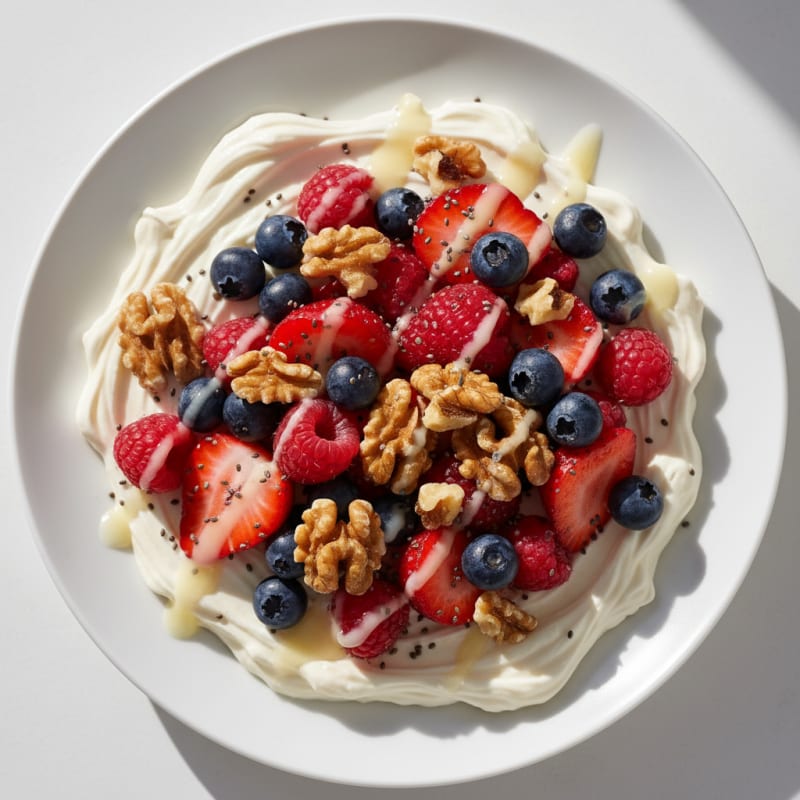 Creamy Vanilla Protein Yogurt with Mixed Berries