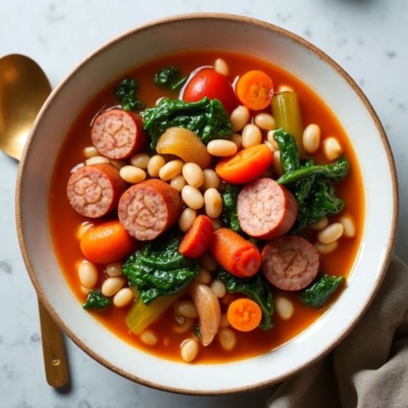 Hearty Lean Turkey Sausage and White Bean Vegetable Stew