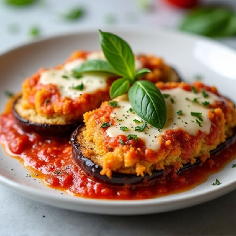 Crispy Baked Eggplant Parmesan with Fresh Marinara