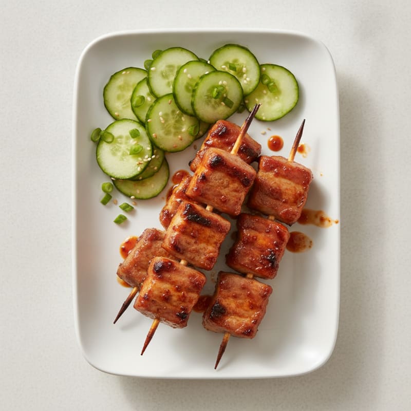 Spicy Gochujang Pork Belly Skewers