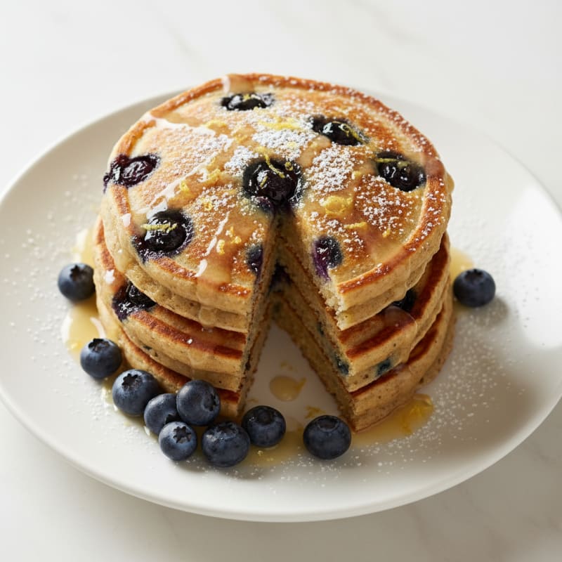 Blueberry Ricotta Pancakes with Lemon Zest