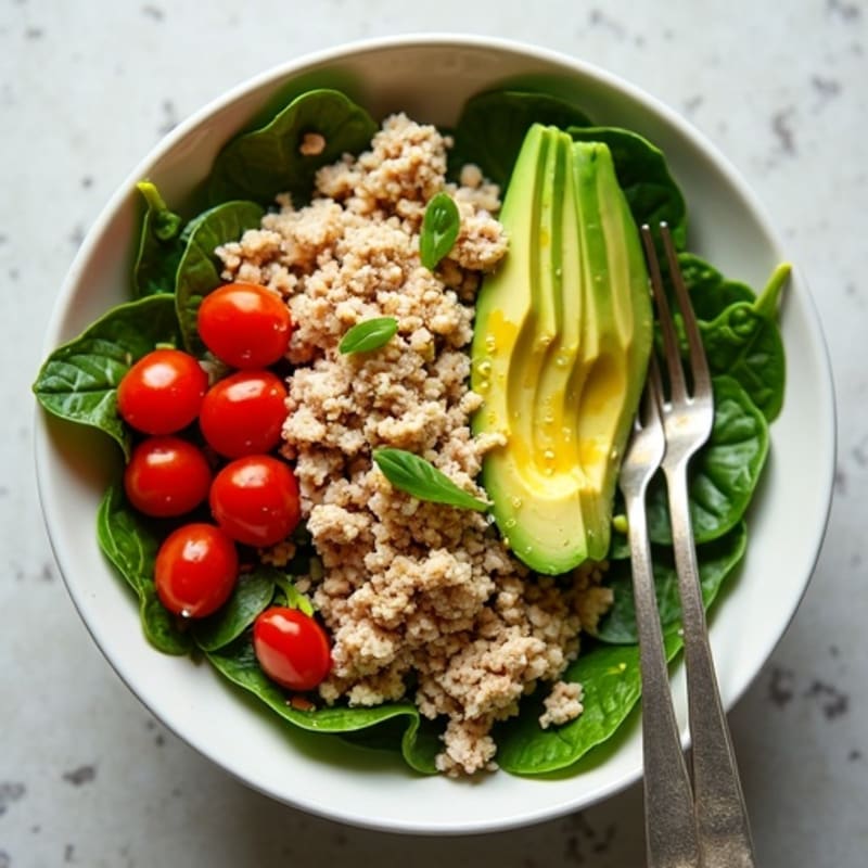 Lean Turkey Spinach Bowl with Creamy Avocado