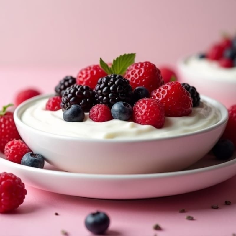 Silky Greek Yogurt Protein Pudding with Fresh Berries