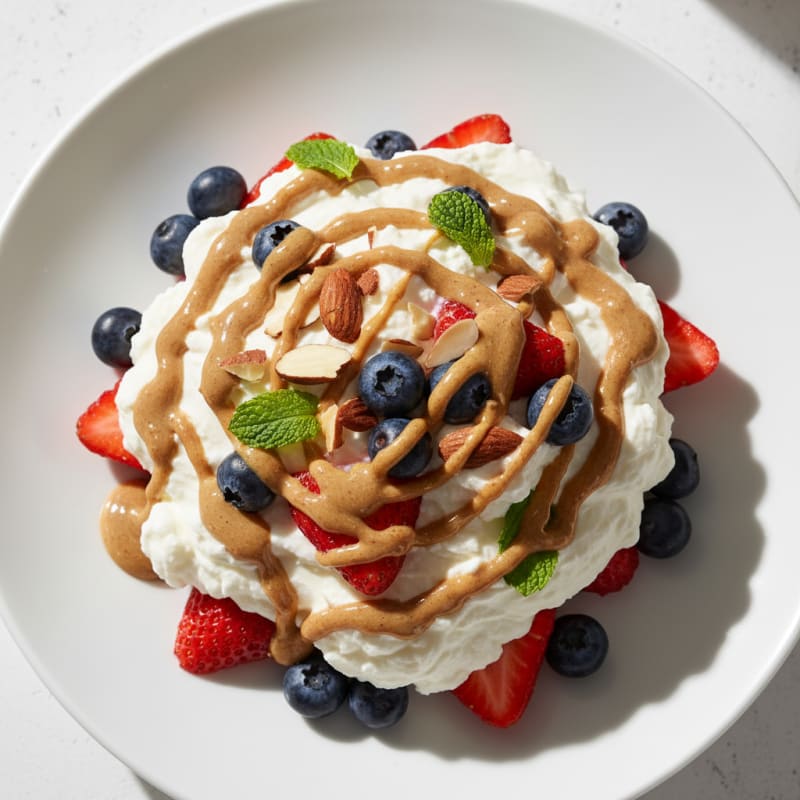Greek Yogurt Protein Parfait with Berries and Almond Butter