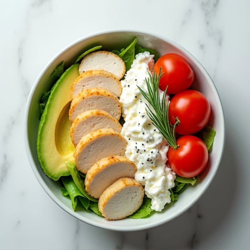 Cottage Cheese and Sliced Chicken Breast Bowl