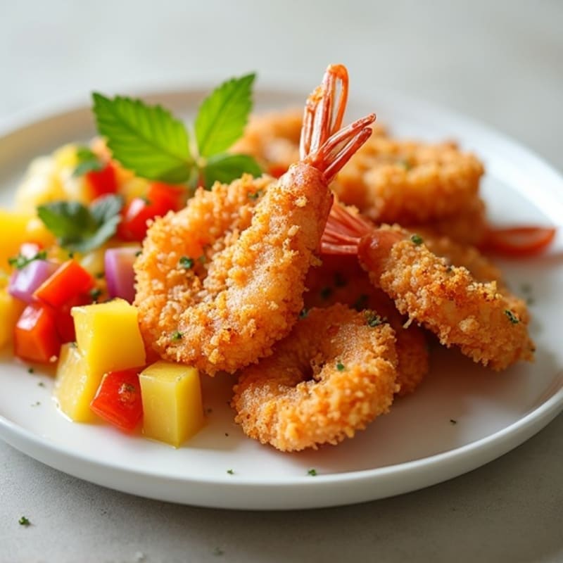 Crispy Baked Coconut Shrimp with Fresh Mango Salsa