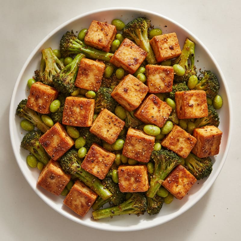 Pan-Seared Tofu with Roasted Vegetables