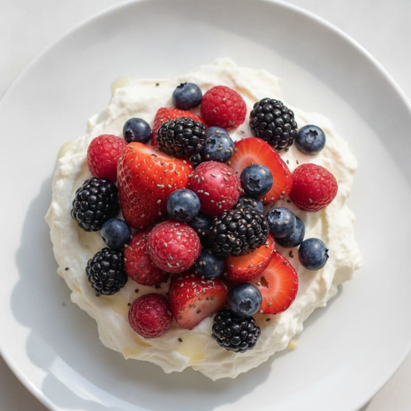 Silky Greek Yogurt Protein Pudding with Mixed Berries