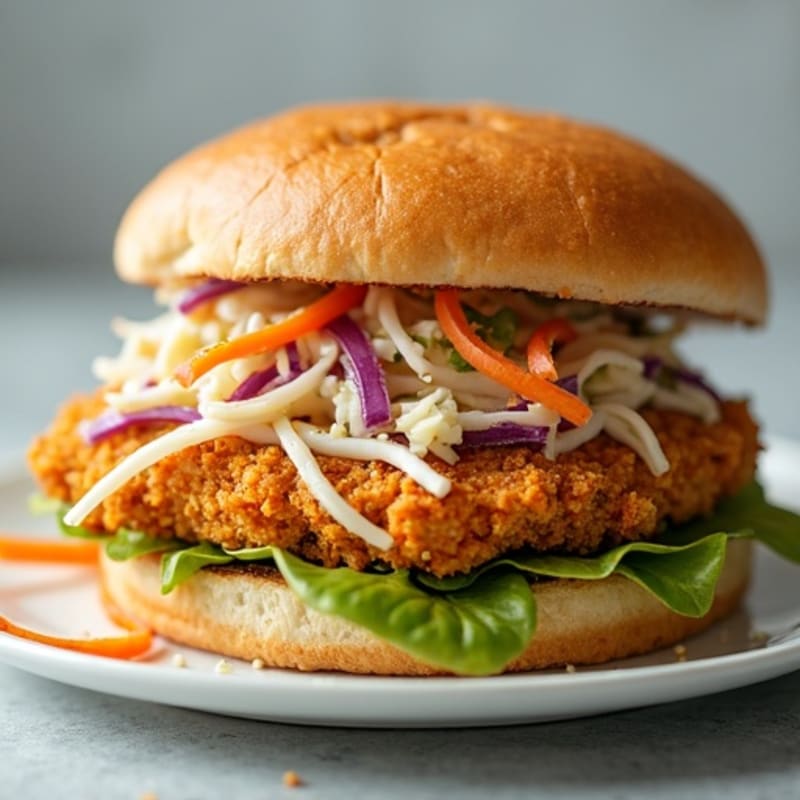 Crispy Baked Chicken Sandwich with Creamy Slaw