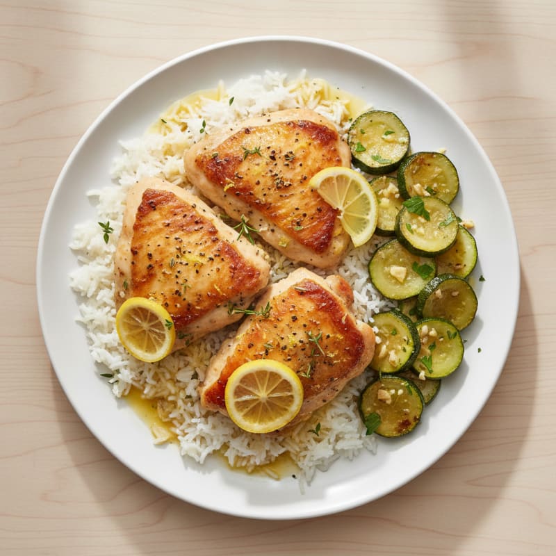 Lemon-Herb Roasted Chicken Thighs with Zucchini