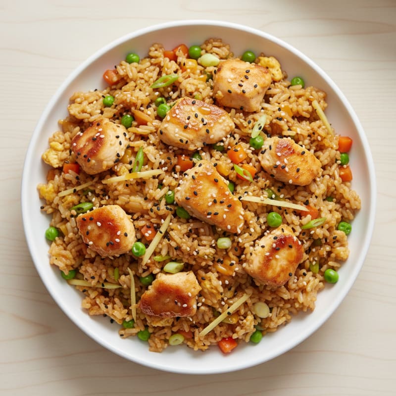 Crispy Sesame-Ginger Chicken Fried Rice