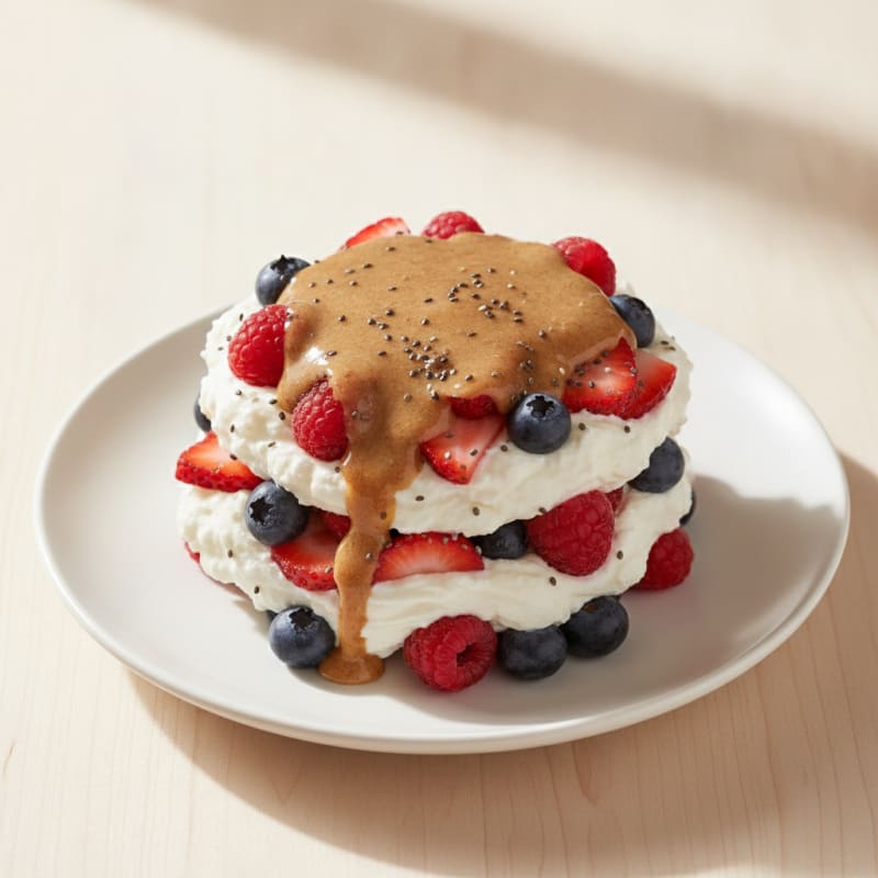 Greek Yogurt Protein Parfait with Berries and Almond Butter