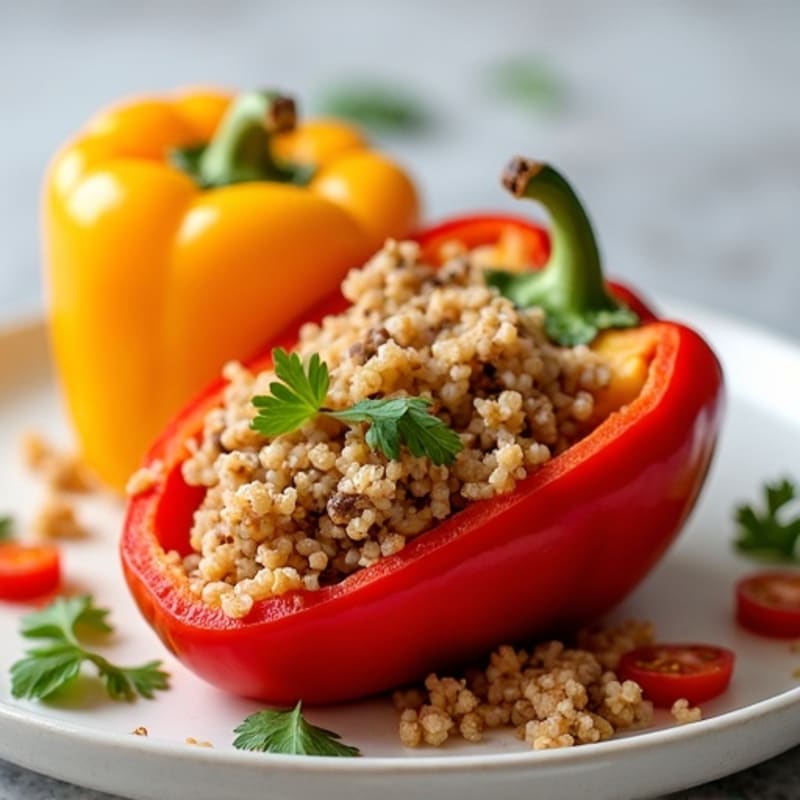 Lean Turkey and Quinoa Stuffed Bell Peppers