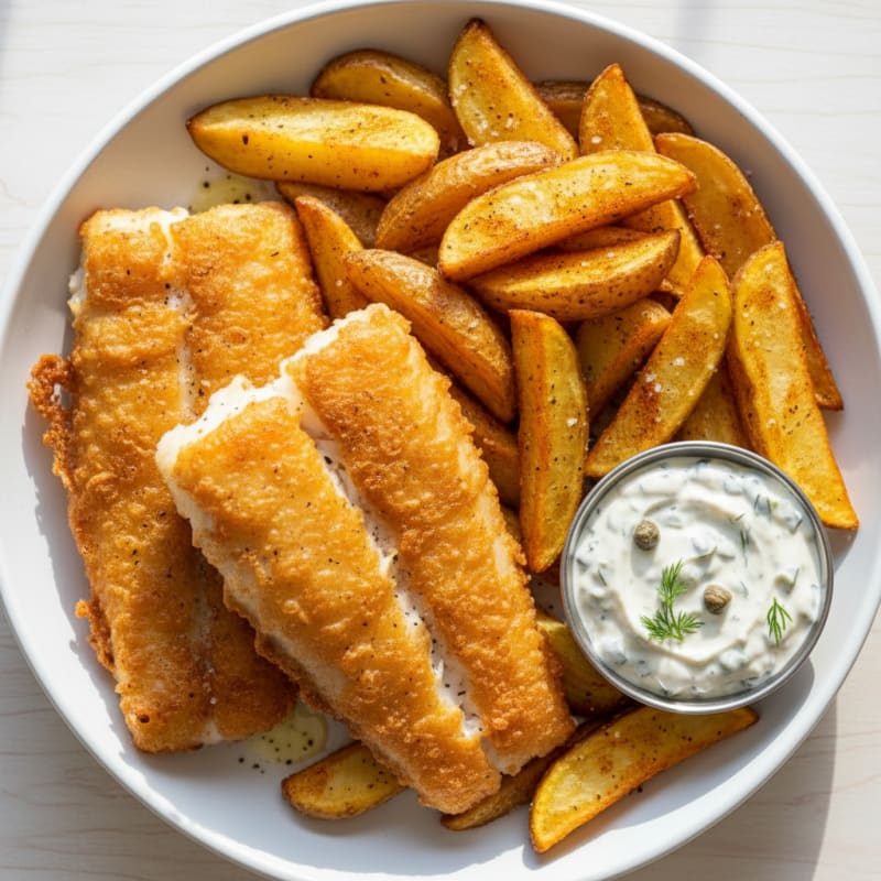 Crispy Beer-Battered Fish and Chips