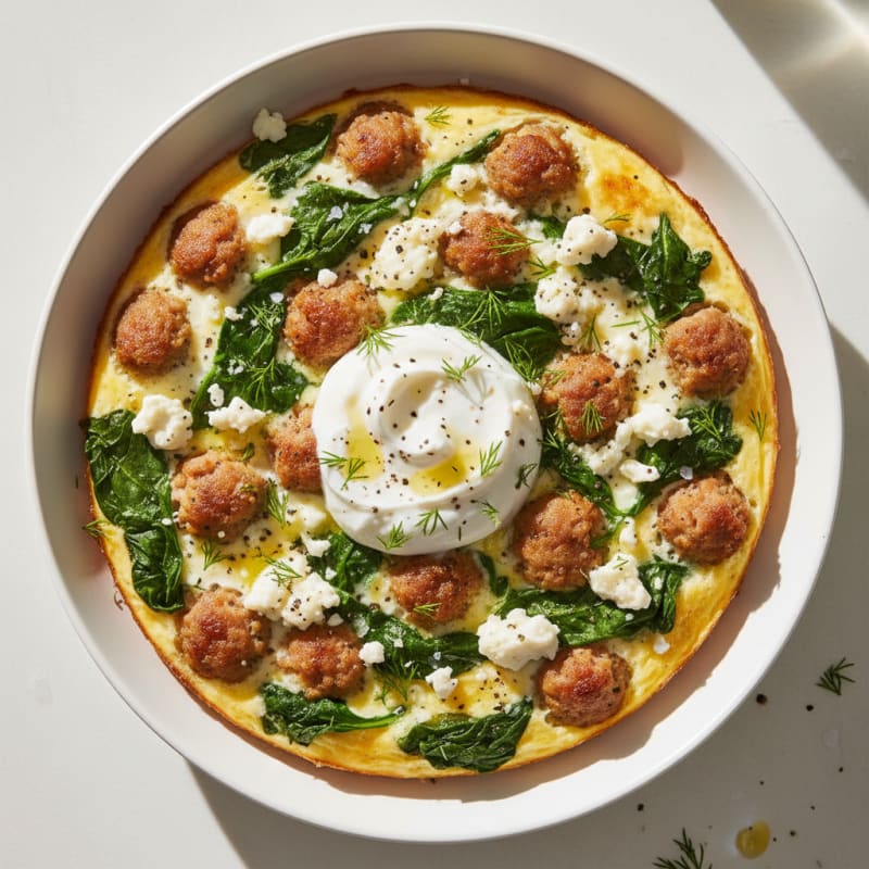 Baked Eggs with Spinach and Feta