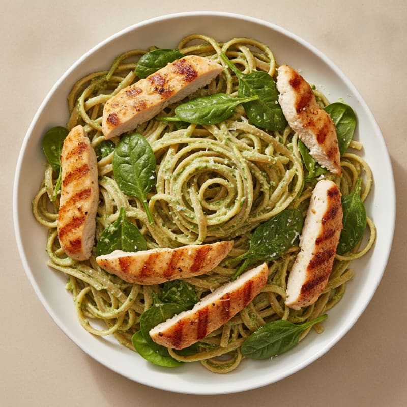 Creamy Pesto Chicken Linguine