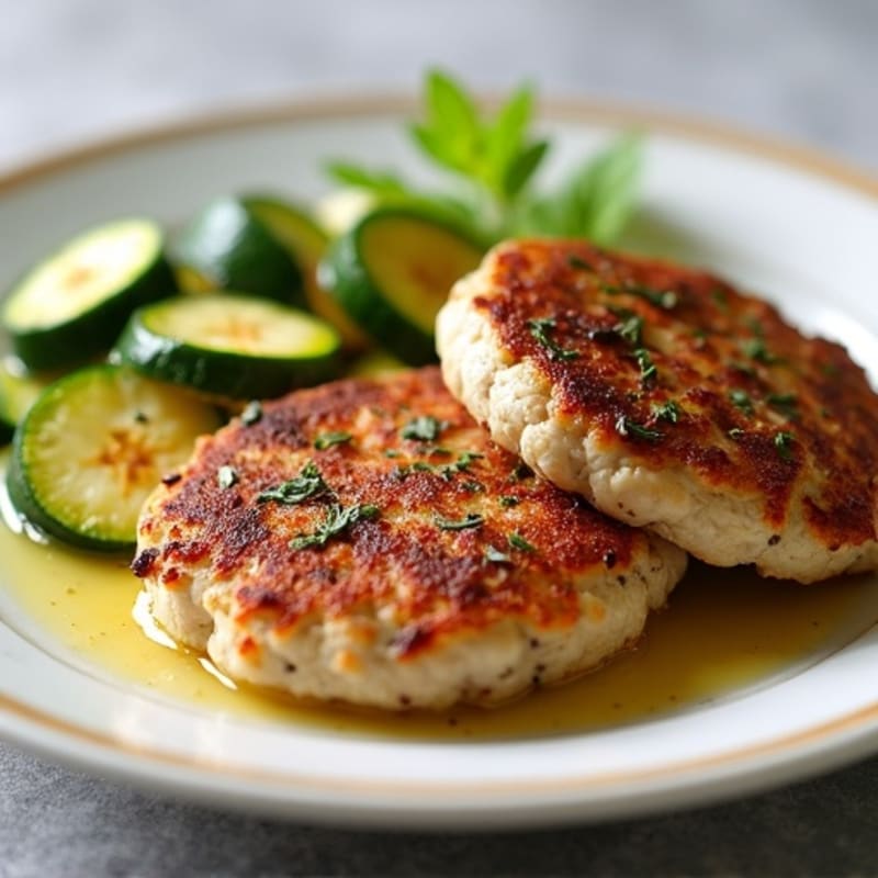 Seared Turkey Patties with Roasted Zucchini
