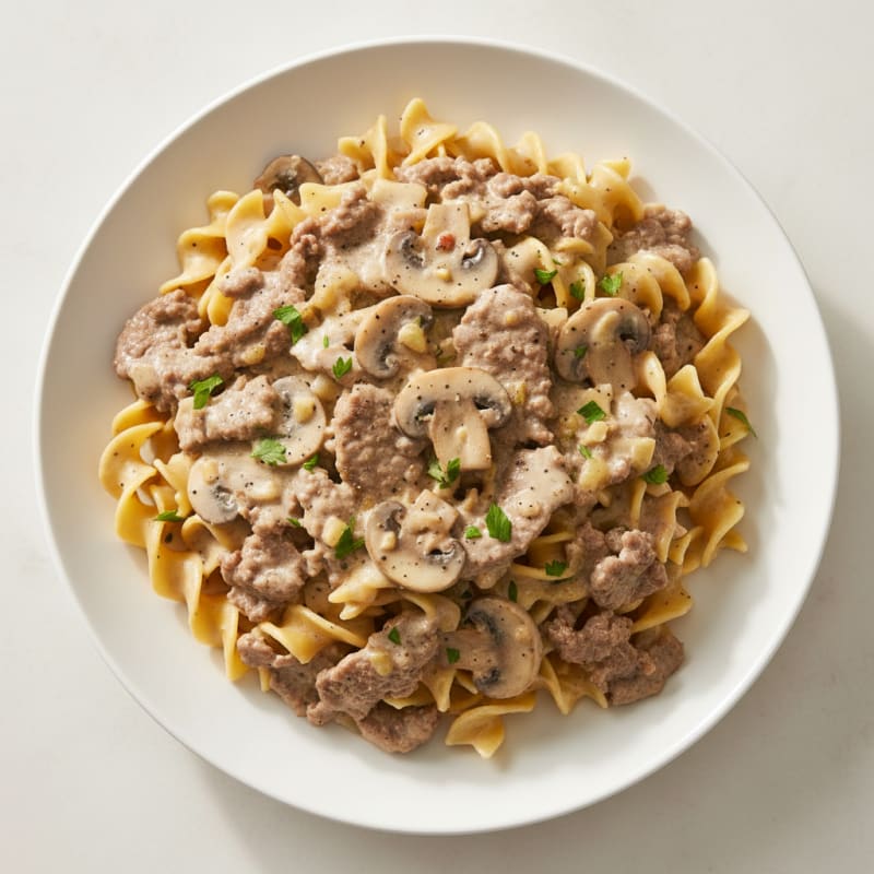Classic Beef Stroganoff with Egg Noodles