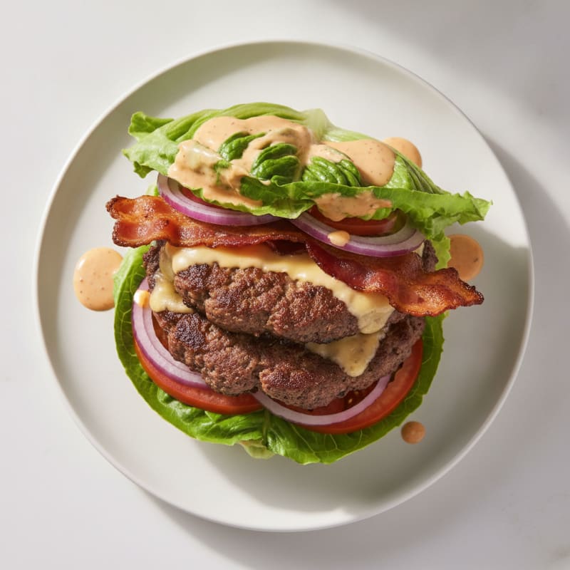 Double Bacon Cheeseburger with Secret Sauce