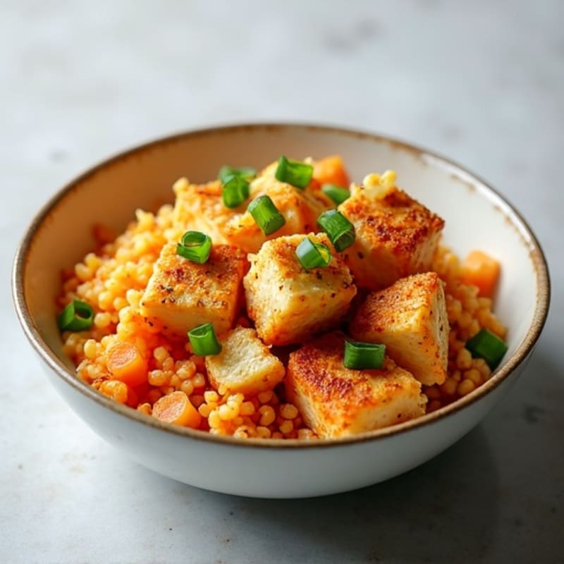 Crispy Cauliflower Rice Stir-Fry with Kimchi