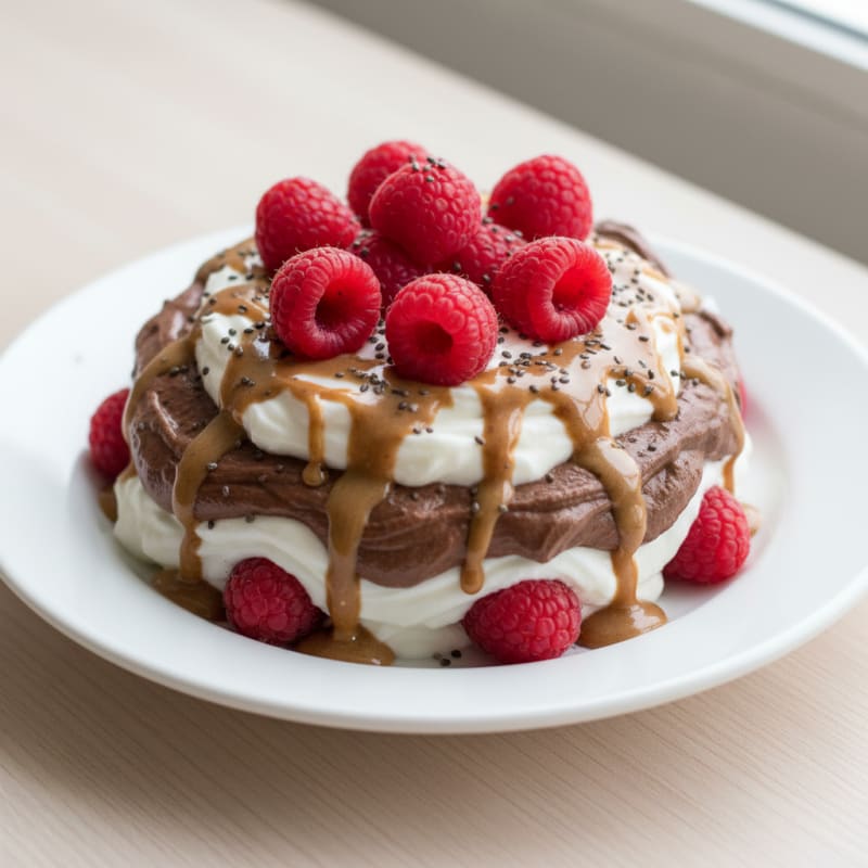 Creamy Greek Yogurt Protein Parfait with Almond Butter and Cocoa