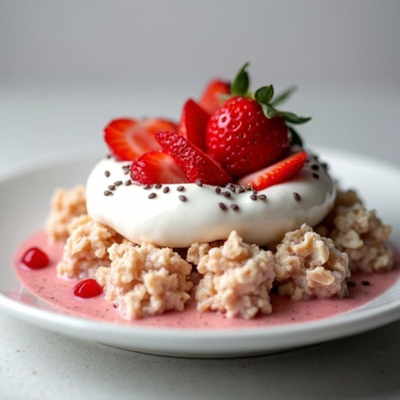 Protein-Packed Creamy Strawberry Overnight Oats