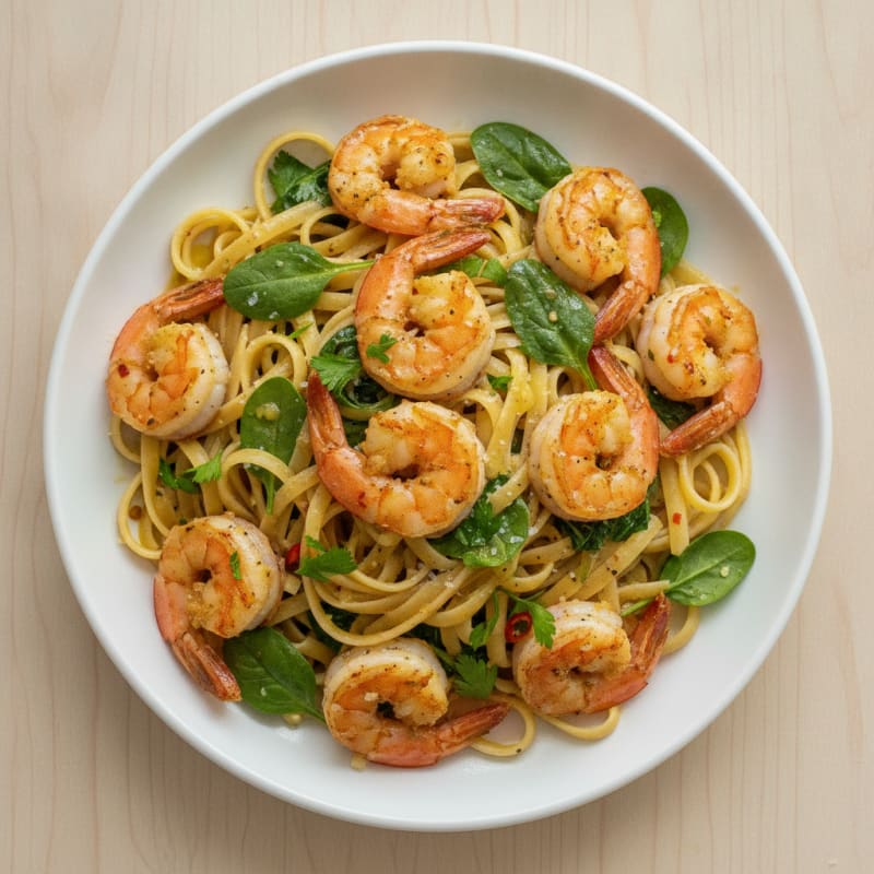 Garlic Butter Shrimp Scampi with Linguine