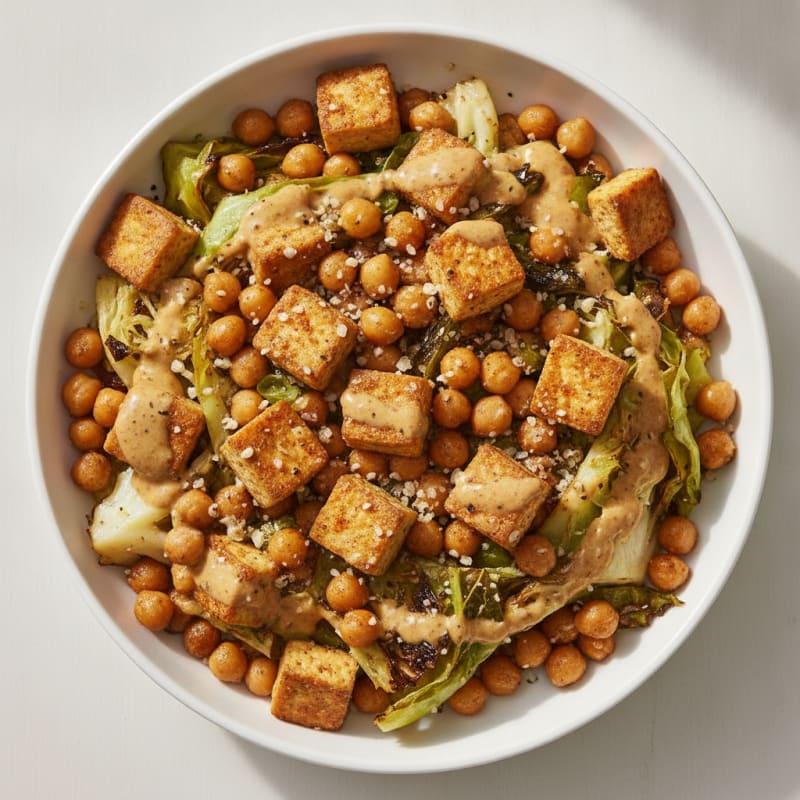 Roasted Chickpea and Cabbage Bowl