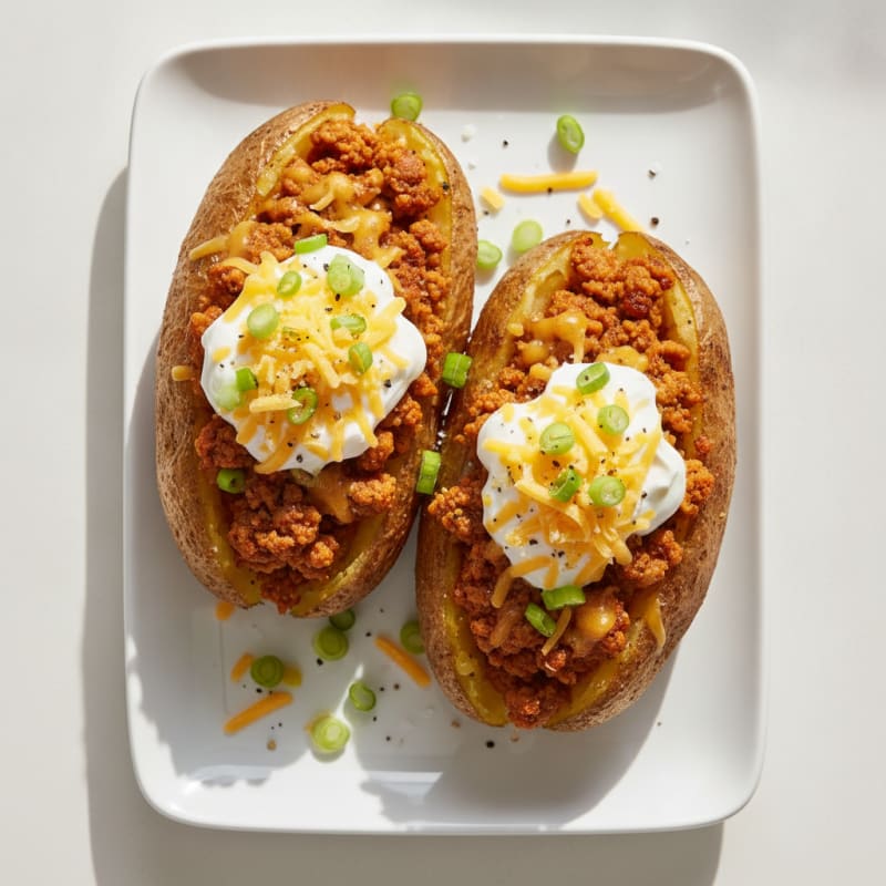 Hearty Loaded Baked Potatoes with Savory Toppings
