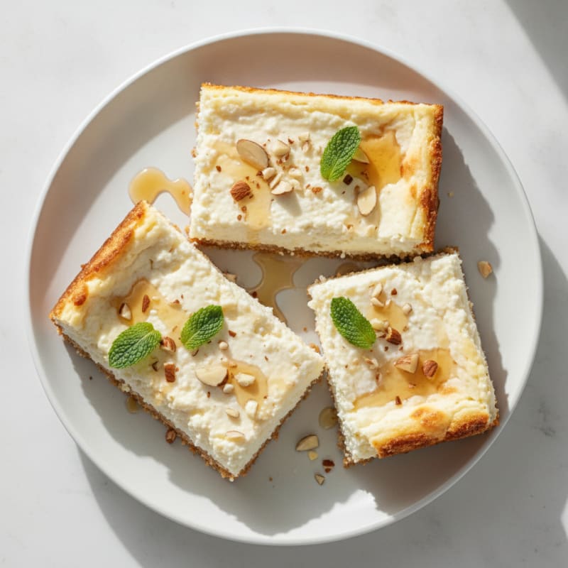Cottage Cheese Protein Cheesecake Bars