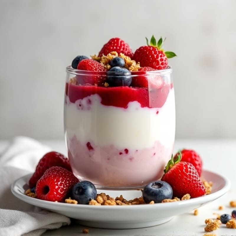 Greek Yogurt Protein Parfait with Mixed Berries
