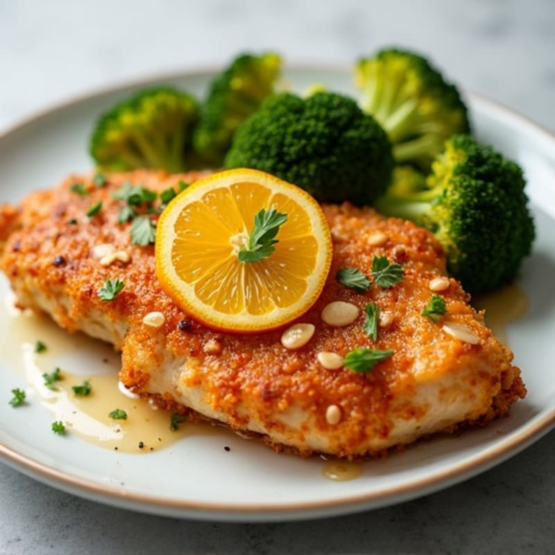Crispy Baked Orange Chicken with Roasted Broccoli