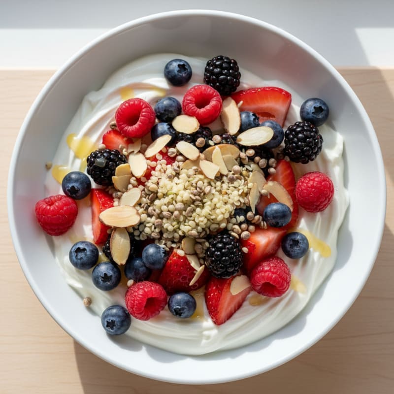 Creamy Greek Yogurt Protein Bowl with Mixed Berries