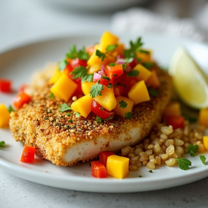 Crispy Pistachio-Crusted Mahi Mahi with Mango Salsa