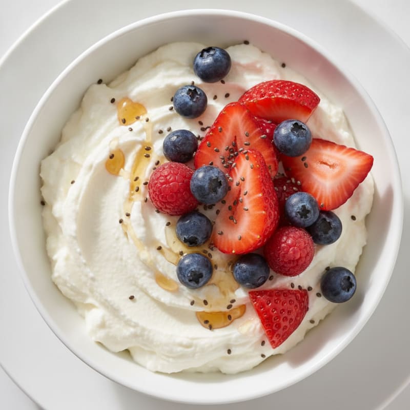 Silky Greek Yogurt Protein Pudding with Fresh Berries