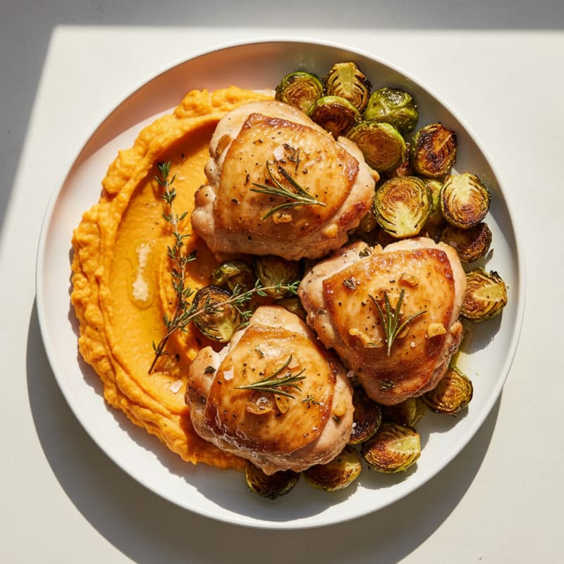 Garlic Herb Roasted Chicken Thighs