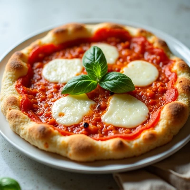 Cauliflower Crust Margherita Pizza with Fresh Basil