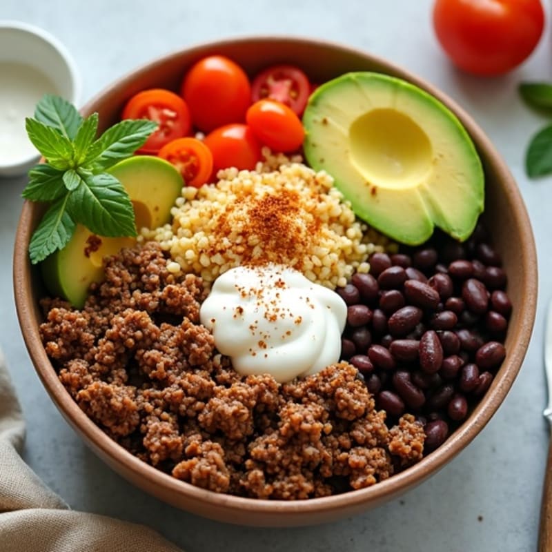 Seasoned Ground Beef Bowl with Special Sauce